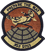 Air Force 353rd Special Operations Support Squadron Spice Brown OCP Scorpion Shoulder Patch With Velcro